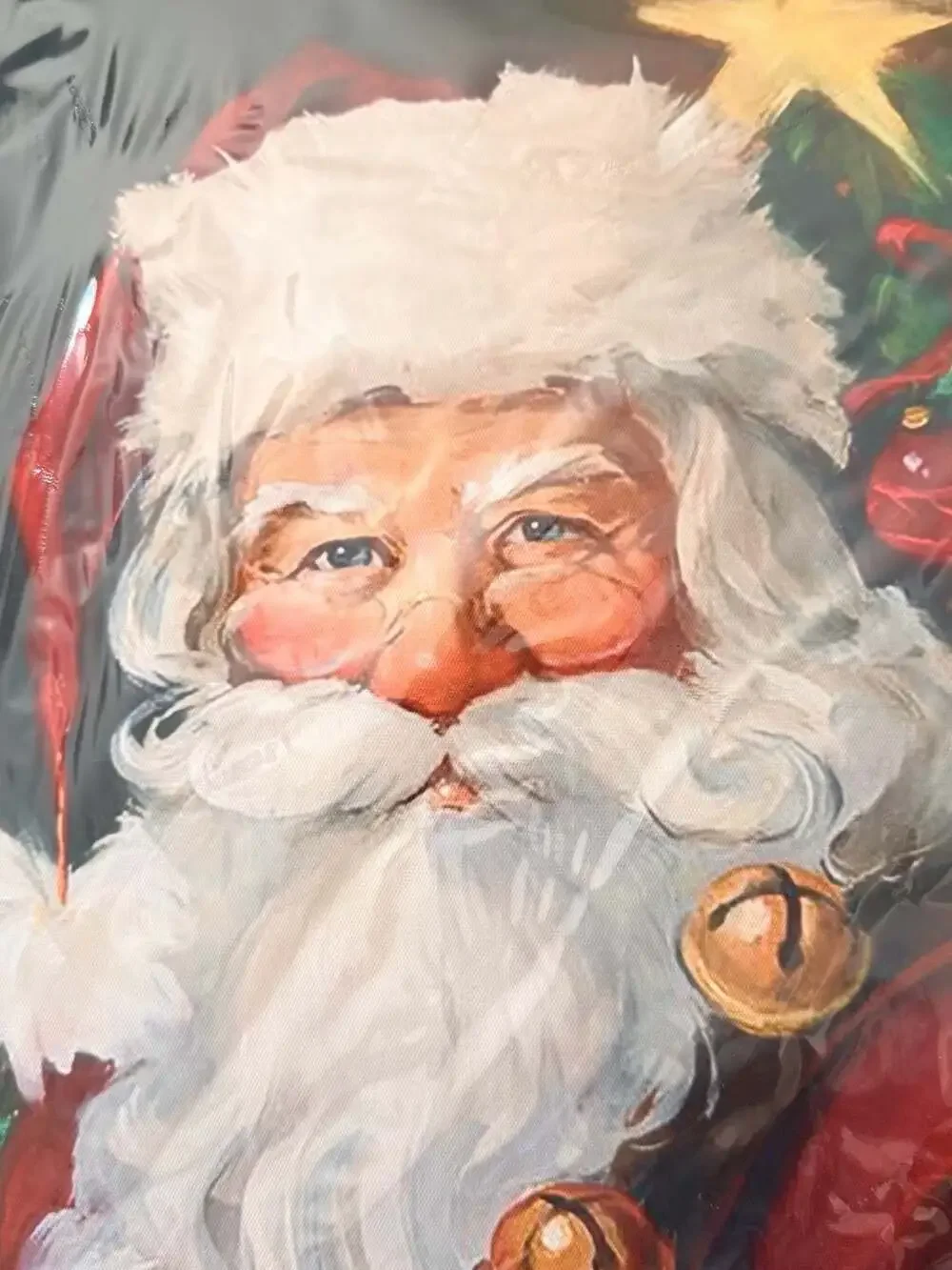Vintage Santa Claus Framed Canvas Wall Art - Classic Christmas Holiday Decor